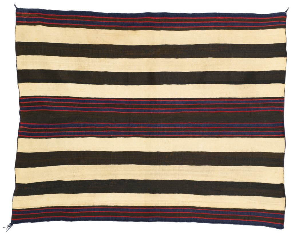 Navajo Classic Chief-style men's wearing blanket with bayeta:, $200,000 - 300,000 