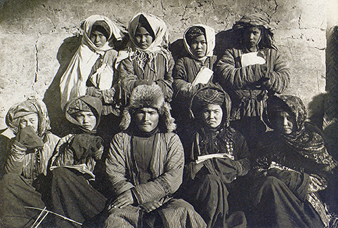 Schoolgirls dressed like young women with their teacher taken by Melkov 1928-9. RAS 4076-500