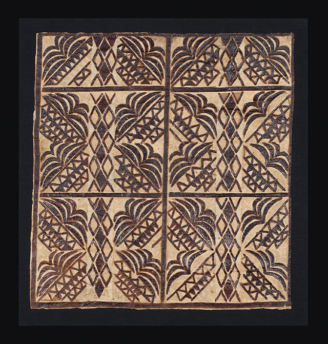 Ceremonial tapa (bark cloth) clothing panel, siapo, possibly Samoa, Polynesia, early 20th century. Clive Loveless