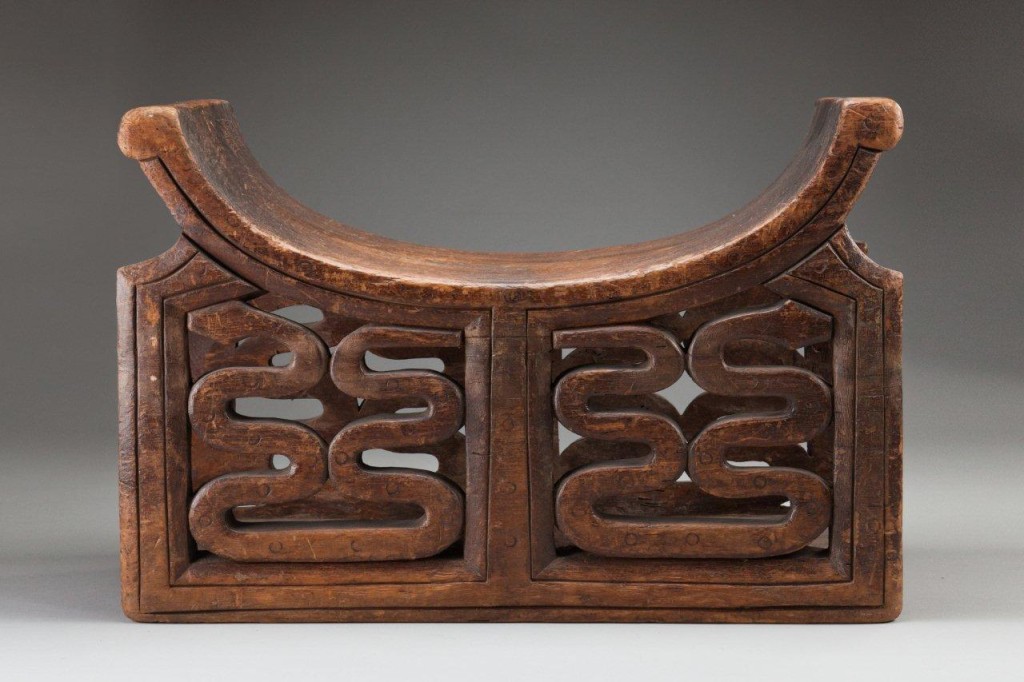 Ceremonial stool, 21.5x14ins,54.5x36 cms, carved wood, Duala, Cameroon coast, West Africa, c.1900, Ref 5111.