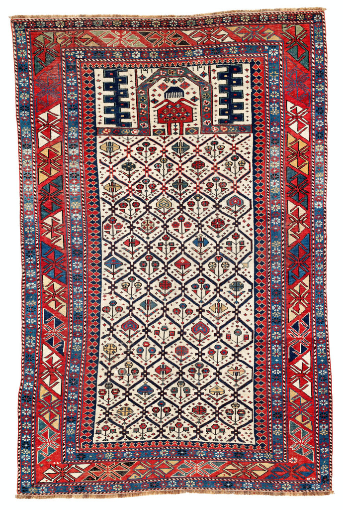 Lot 119. Daghestan prayer rug, northeast Caucasus, early 20th century. Estimate €4,400