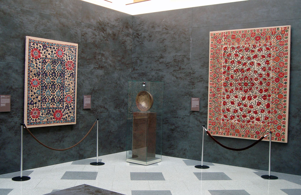 Suzani embroideries from the Mardjani Collection on show at the Pushkin Museum, Moscow