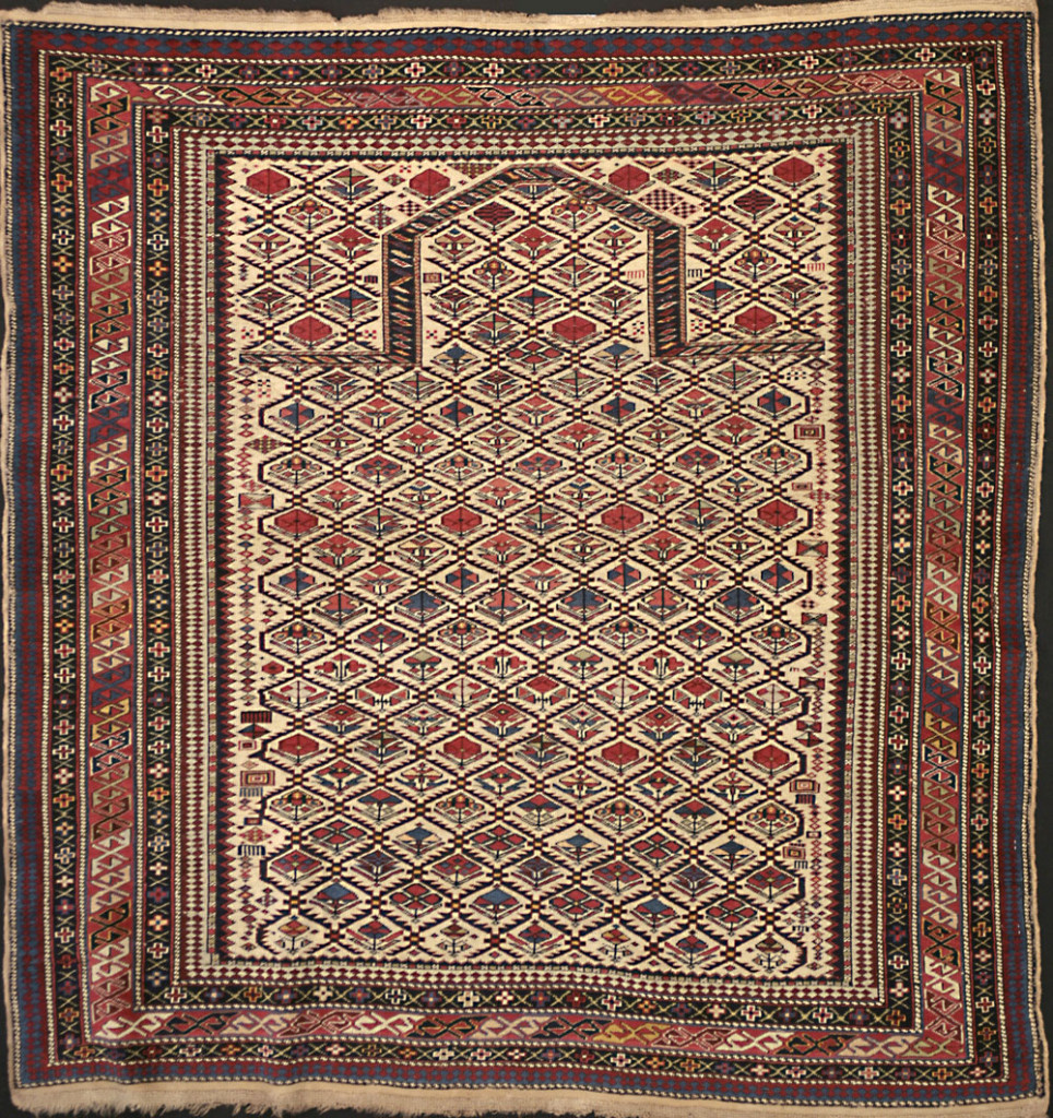 Daghestan prayer rug, northeast Caucasus, late 19th century. 115 x 135 cm. Mollaian, Ferrara