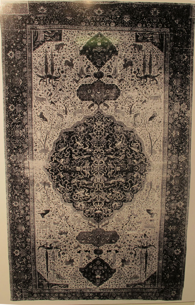 Inv. Nr. I 1. White-ground carpet (604 x 365 cm). North Persia, first half of the sixteenth century. Acquired about 1890 from a synagogue in Genoa by W. von Bode.