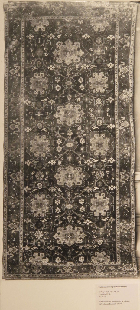Inv. Nr. I 7. Ushak carpet (430 x 268 cm), Asia Minor, sixteenth to seventeenth century. Acquired 1905 as a gift from Bode. 