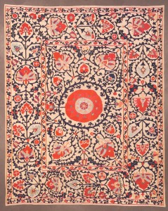 Shahrisyabz suzani, Uzbekistan, 19th century. 252 x 202 cm. Romain Zaleski collection