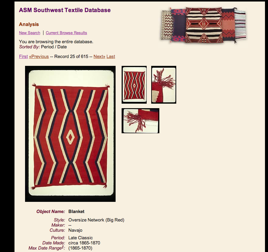 Arizona State Museum Southwest Textile Database