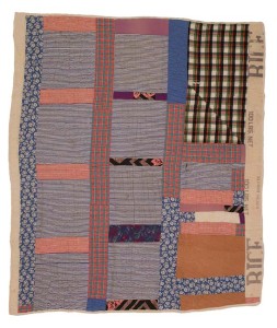 Susana Allen Hunter (1912–2005), Strip Quilt, 1955–1960. Cotton, taffeta, and rayon. The Henry Ford, 2006.79.17. From the Collections of The Henry Ford, Dearborn, Michigan, Quilts exhibition in Michigan