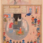 Alexander visits the Ka‘bah, illustration to the Shahnamah of Firdawsi Shiraz, mid 16th century, ink, opaque watercolour and gold on paper, 37.5 x 24.2 cm