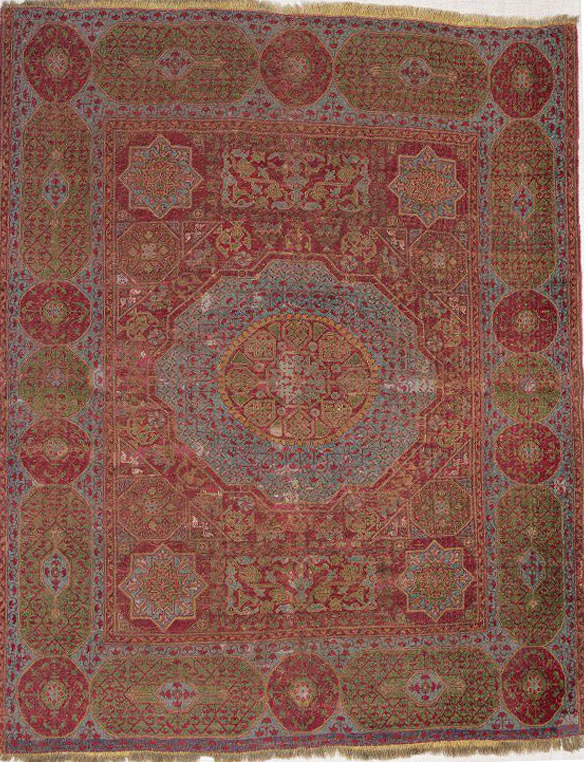 Mountsey Mamluk carpet, Eygpt, 15th/16th century. 1.45 x 1.88m. V and A Museum T.26-1943
