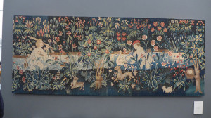 Millefleurs tapestry fragment,Tournai (?), circa 1500. Gallery Moshe Tabibnia, Milan