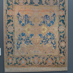The silk pile and metal thread has always made these carpets amongst the most important and obvious symbols of power, patronage and oriental splendour. This is a particularly stately example with its rare square size and potent cross at its centre. Polonaise carpet, Esfahan, Central Persia, 17th century. Gallery Moshe Tabibnia, Milan