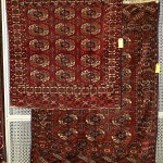 Lot 825, Two Turkoman Rugs, ca. 1900, 3 ft. 7 in. x 3 ft. 3 in. and 5 ft. x 3 ft. 8 in. Estimate $300-500