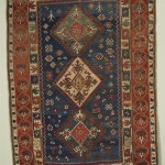 Lot 881, Kazak rug, Caucasus, early 19th century, 7 ft. 9 in. x 5 ft. Provenance: Collection of Grover Schiltz, Chicago, IL Estimate $1,000-2,000
