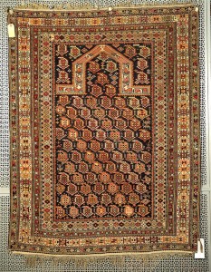 Lot 884, Shirvan Marasalli prayer rug, ca. 1900, 5 ft. x 4 ft. Provenance: Collection of Grover Schiltz, Chicago, IL Estimate $1,000-1,500