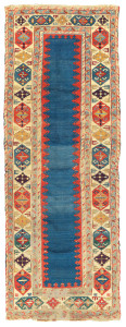 Lot 19 A DAGHESTAN RUNNER A NORTH EAST CAUCASUS, LATE 18TH CENTURY 8ft.6in. x 3ft.2in. (258cm. x 96cm.) £18,000-24,000