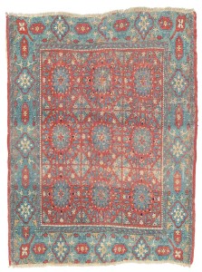 Lot 21 A CHEQUERBOARD RUG PROBABLY DAMASCUS, SYRIA, 16TH CENTURY 6ft.1in. x 4ft.7in. (184cm. x 140cm.) £60,000-80,000