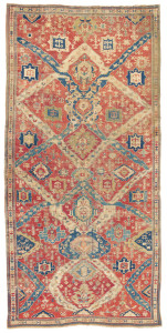 Lot 33 A CAUCASIAN 'DRAGON' CARPET PROBABLY KARABAGH, SOUTH CAUCASUS, LATE 18TH CENTURY 18ft.5in. x 8ft.8in. (559cm. x 263cm.) £10,000-15,000