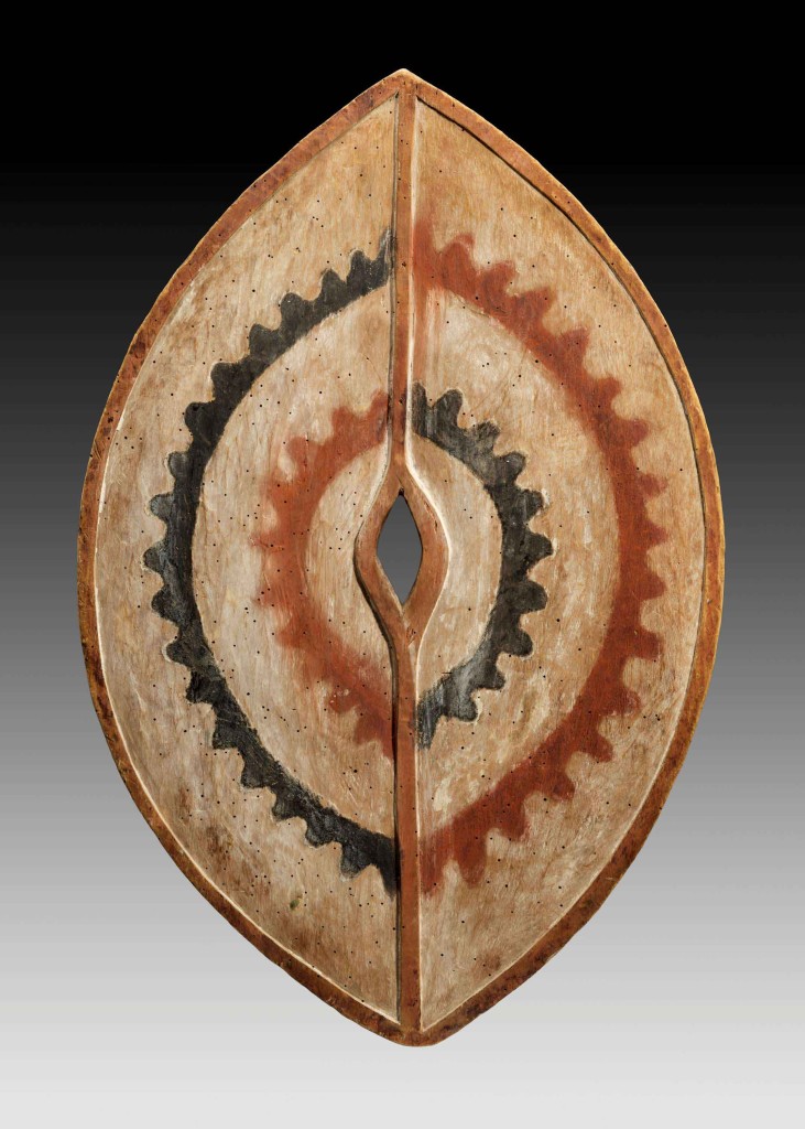 Galerie-Didier-Claes-A-Kikuyu-shield--Wood,-pigments-Height-64.5-cm,-Democratic-Republic-of-the-Congo,-Kikuyu