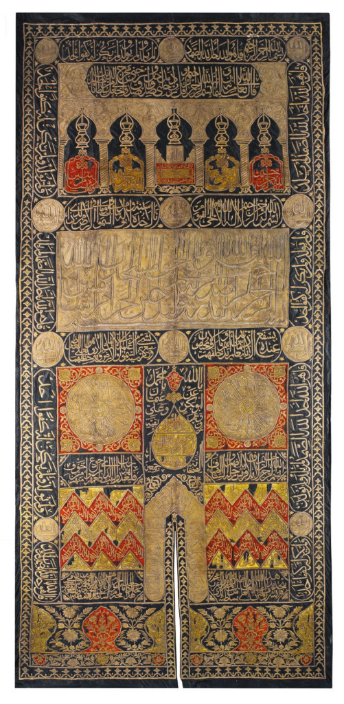 Lot 30, An Ottoman metal-thread curtain of the Holy Ka'ba door, Egypt, period of Sultan Abdulhamid I, Dated 1194 AH/1780 AD Estimate £80,000 — 120,000