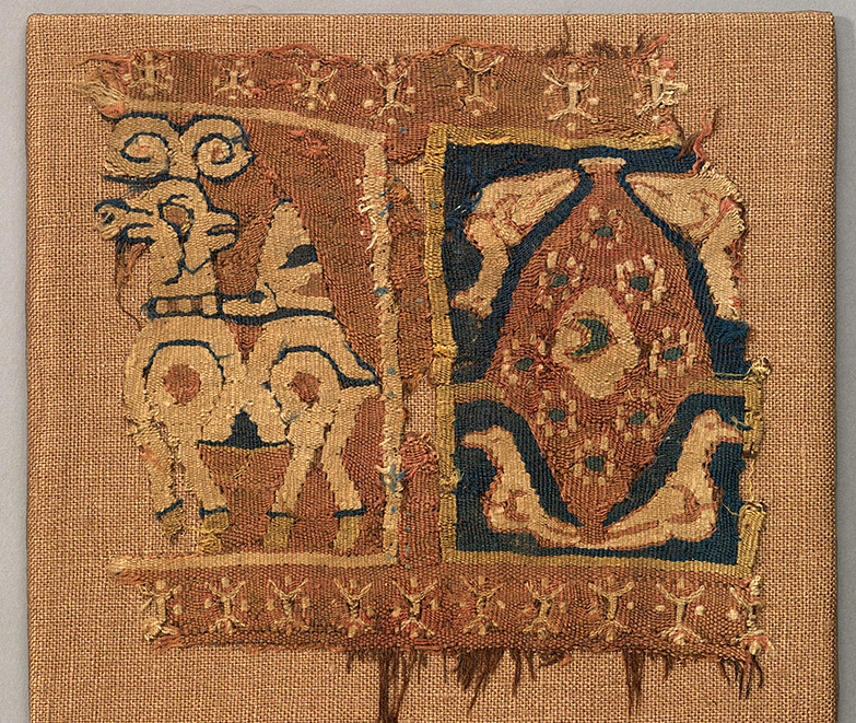 Band with ibex and birds surrounding a tree, Wool and cotton tapestry Egypt or Iraq 7th - 9th century