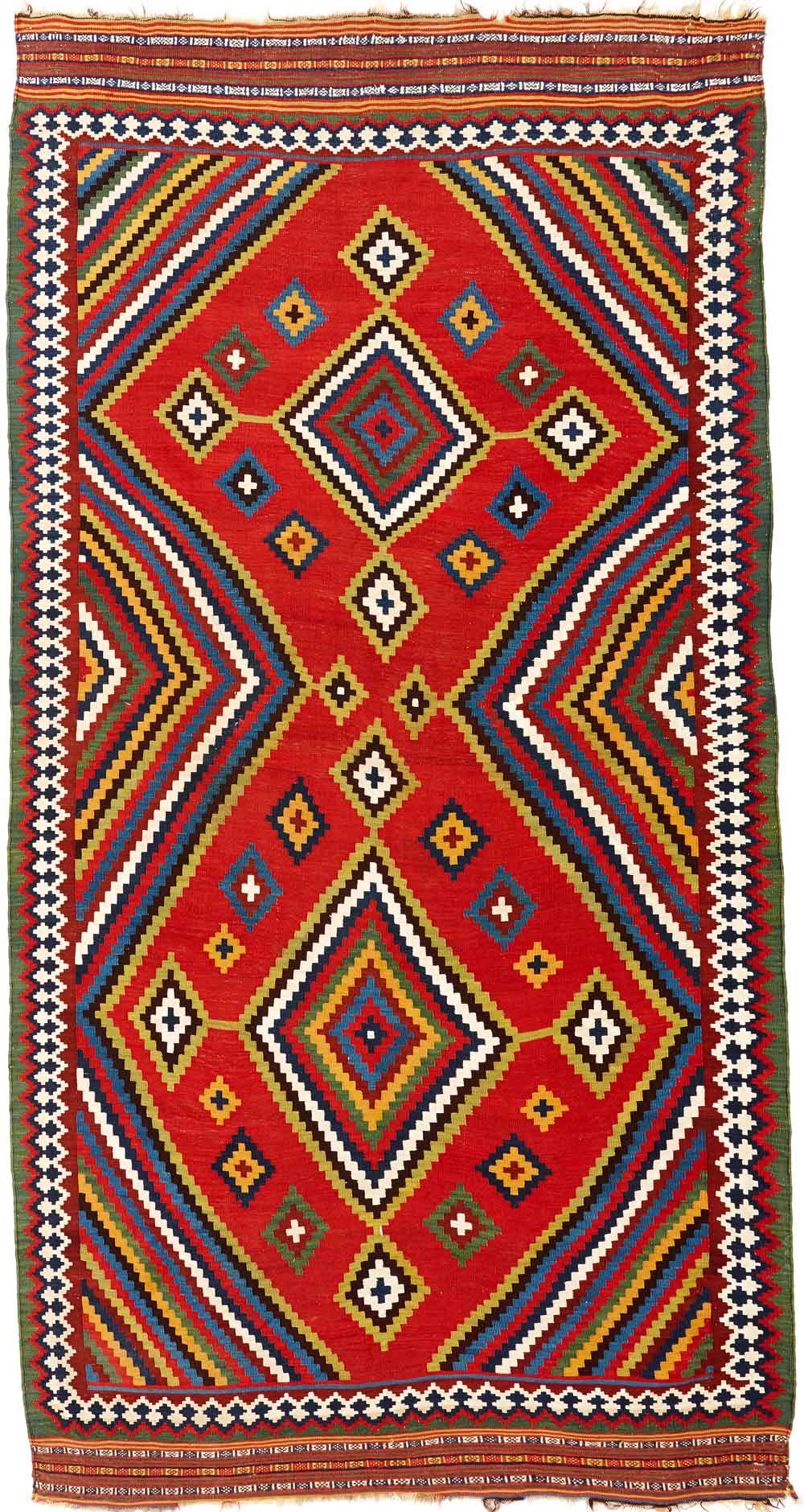 Qashqa'i kilim, Yalameh tribe, 19th century South-Persia, Fars region, 156 x 276 cm. Neiriz Collection on view in 100 Kilims at Halle Germany 