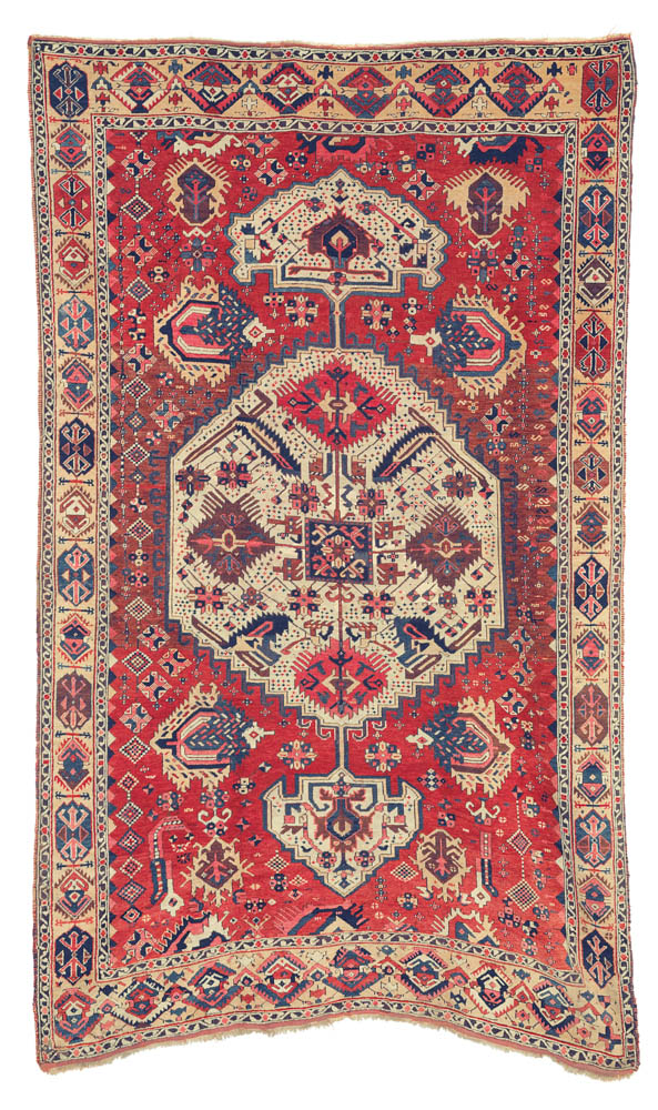The Opulent Eye auction, Christie's New York 18 November, Lot 156, East Anatolian rug, circa 1800, 287cm x 165cm (9'5" x 5'5"), estimate $15,000 - 25,000
