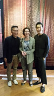 John Ang with Leslie Woodhouse scholar of SE Asian History, Berkeley with Ake Thweep collector of Burmese Luntaya Achiek and Indian trade textiles, Woven Connections, Samyama