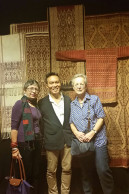 John Ang with Pamela Cross of tribaltextiles.info and Susan Stem of Tribal Trappings, Chiangmai, Woven Connections, Samyama