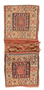 Complete Shahsavan sumak khorjin, west Persia, circa 1870. Excellent condition, 70 x 30 cm (2ft. 4in. x 1ft.), wool warp, wool weft. Lot 28, Austria Auction Company, Vienna, 30 April, estimate € 1.200 – 1.600