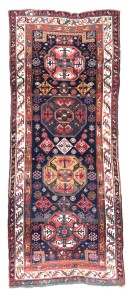 West Persian Kurdish long rug, end 19th century. Wool warp, wool weft, wool pile. Lot 32, Austria Auction Company, Vienna, 30 April, estimate € 4.000 – 6.000