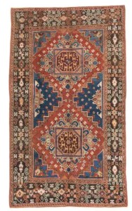 Ghirlandaio rug, Bergama, west Trukey, early 19th century. Good condition, several repairs, ends rewoven; wool warp, wool weft, wool pile; 300 x 175 cm (9ft. 10in. x 5ft. 9in.). Lot 83, Austrian Auctions, Vienna, 20 April, estimate € 5.000 – 7.000
