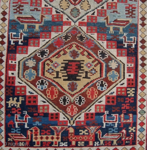 Shirvan long rug (detail), east Caucasus, 19th century. Owen Parry, Wales