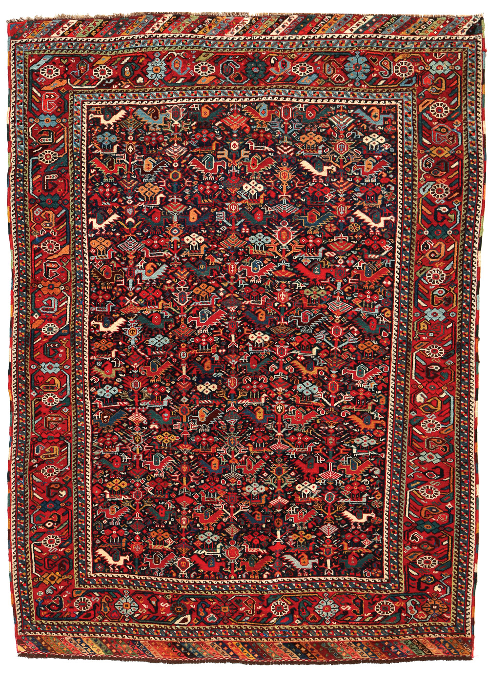 Khamseh murgh design rug, 137 x 194 cm