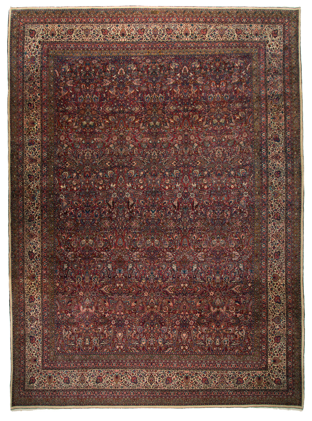 Signed Amoghli rug, Mashaad, 363 x 490 cm, Ramezani 