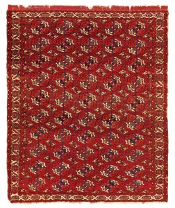 Tekke main carpet Turkmenistan, ca. 1800 7ft. 4 in. x 6ft. 2 in. Lot 11, Azadi Collection, Austrian Auction Company, 19 November, estimate: € 20.000 – 30.000