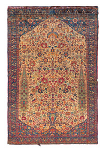 Qashqa’i Silk, Persia, possibly dated 1125ah / 1713 ad, 5ft. 9in. x 3ft. 10in. Lot 102, Azadi Collection, Austrian Auction Company, 19th November, estimate: € 40.000 – 60.000