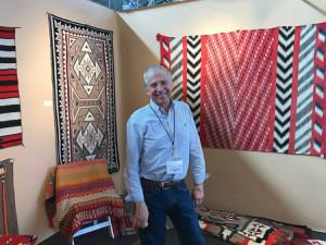 George Postrozny of Tahoe Rugs exhibited Native American weavings