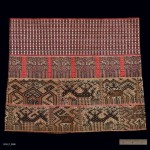 Skirt, China Li Run, Early 20th-Mid 20th Century. 1' 3" x 1' 1/2" (38.1 x 31.8cm); Cotton; supplementary warp float, supplementary weft float. Short tube skirt constructed of three strips of supplementary weft float and one strip of supplementary warp float techniques. Run dialect. Roger Hollander Collection - Primary collection