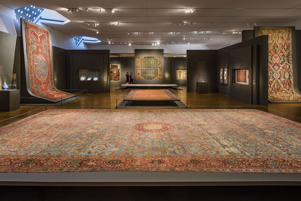 View of some of the carpets on display in ‘Arts of the East’