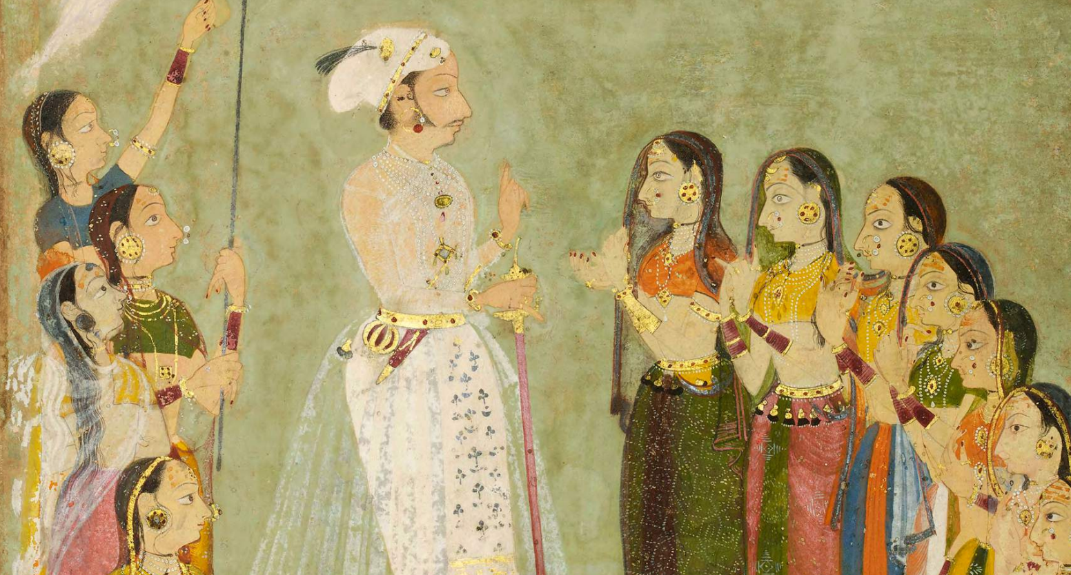 Prince Amar Singh of Mewar with ladies Udaipur, c. 1695, (detail) 