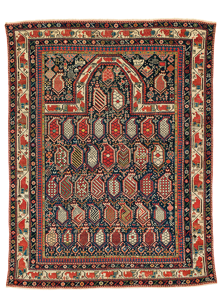 Lot 193, Marasali prayer rug, Shirvan region, east Caucasus, second half 19th century. Estimate: €9,500