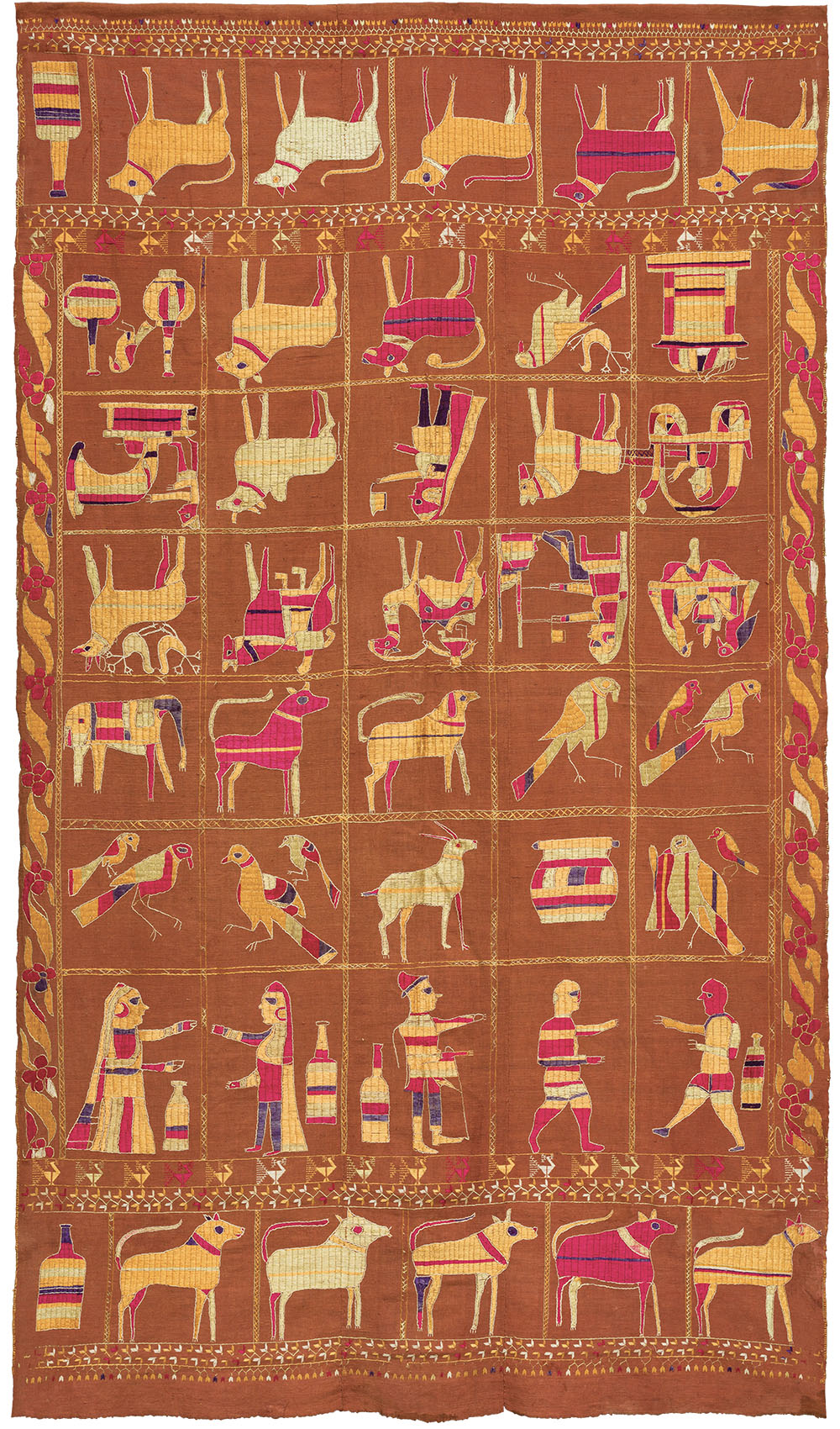 Phulkari early 20th-century, cotton with floss silk embroidery. © Bradford Museums and Galleries. Photo: Paul Tucker